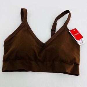 Spanx SPANXsmooth EcoCare Seamless Shaping Longline Bralette Chestnut Brown - XL